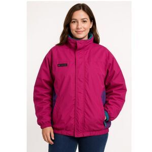 Columbia Ski Jacket Vintage Bugaboo Reversible Pink Purple Blue USA Womens M